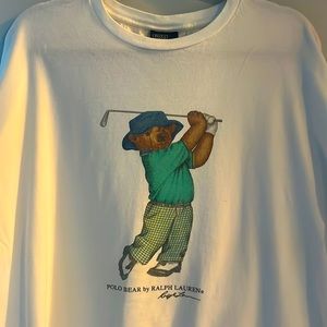 Polo Bear Golfing by Ralph Lauren T-Shirt, White, Size XL